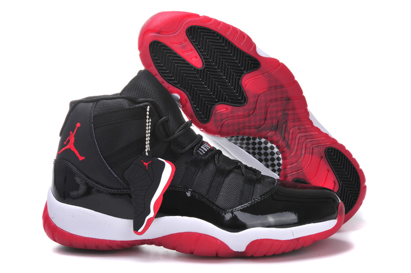 Air Jordan 11 Mens Shoes Black/White/Red Online